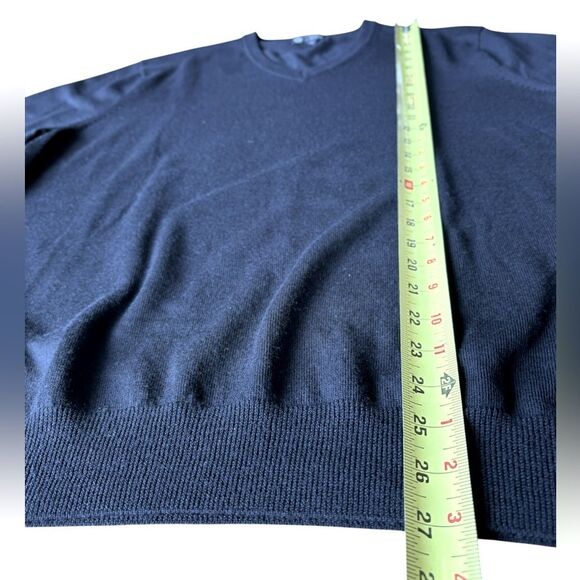 J Crew Merino Wool Sweater Black V Neck Lightweight Soft Men Size XL - Picture 5 of 6